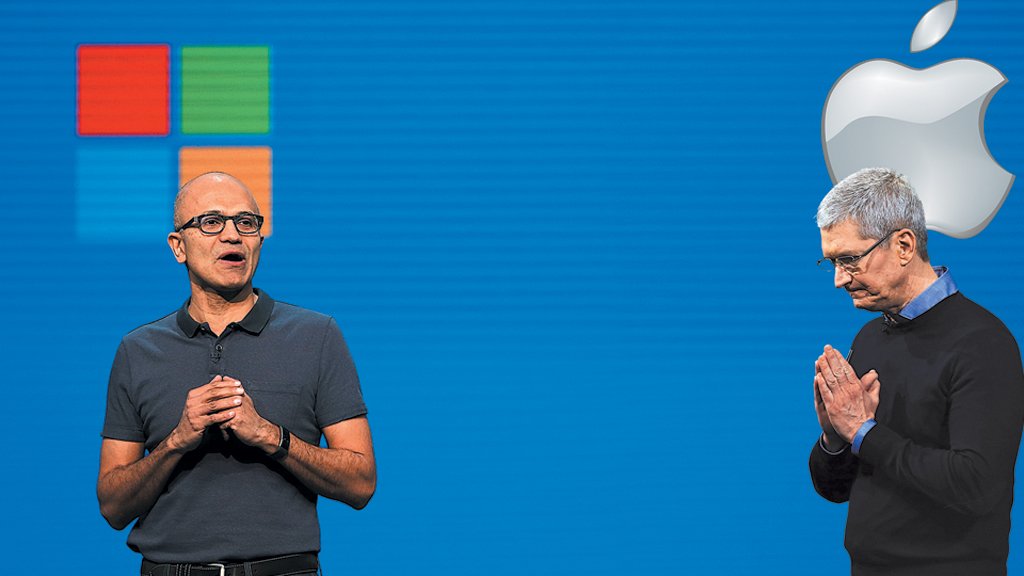 Enquanto a Microsoft dá mostras de que vai voltar a ser a maior empresa do planeta, a ex-trilionária Apple vê o seu valor de mercado despencar quase 20%