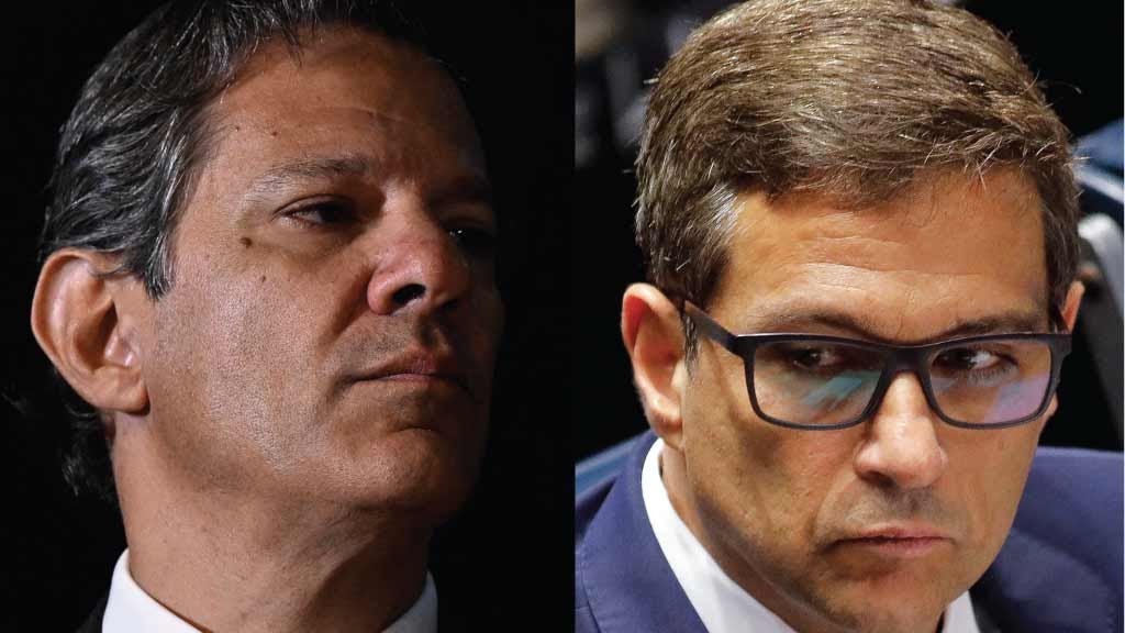 Haddad, da Fazenda, e Campos Neto, do BC: protagonistas de uma longa batalha pela queda de juros (Crédito: Mateus Bonomi / AGIF | Sergio Lima / AFP)