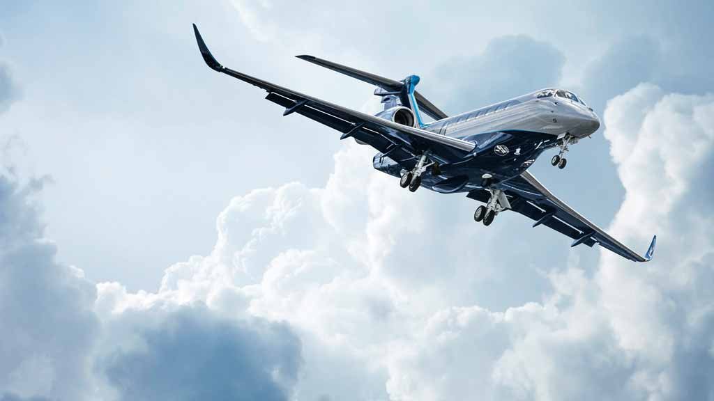 Praetor 600, da Embraer, é o jato supermédio de maior alcance do mundo, podendo viajar de São Paulo a Miami sem paradas (Crédito: Divulgação)